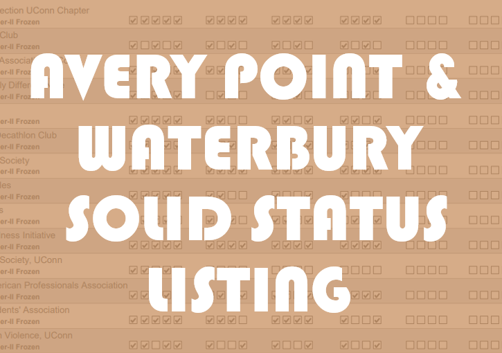 Avery Point & Waterbury Status Listing